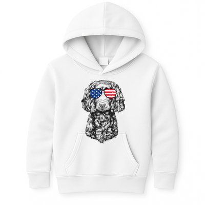 4th Of July Boykin Spaniel Dog Patriotic USA Sunglasses Kids Hoodie