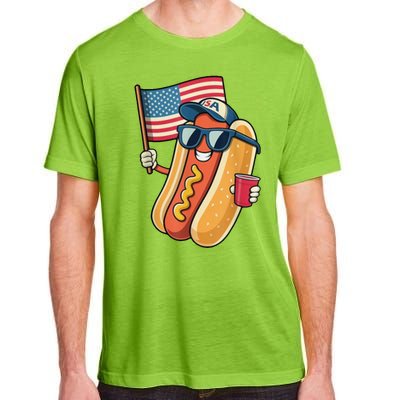 4th Of July Hotdog Funny Patriotic Usa Adult ChromaSoft Performance T-Shirt