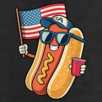 4th Of July Hotdog Funny Patriotic Usa 7 Panel Mesh Trucker Snapback Hat