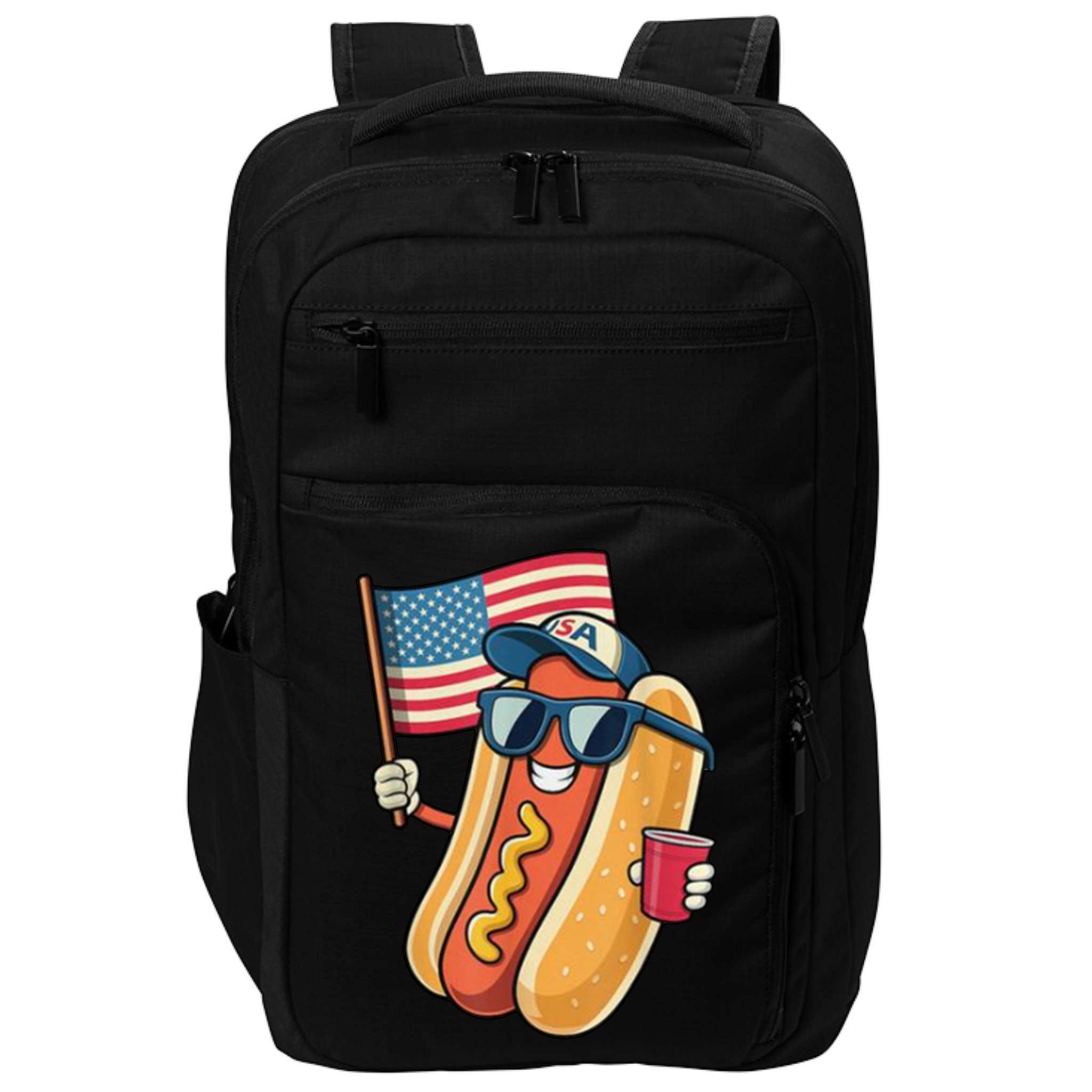 4th Of July Hotdog Funny Patriotic Usa Impact Tech Backpack