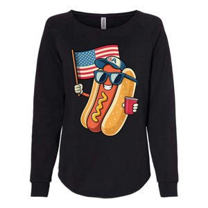 4th Of July Hotdog Funny Patriotic Usa Womens California Wash Sweatshirt