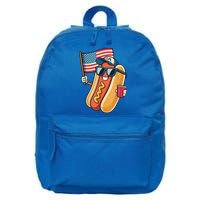4th Of July Hotdog Funny Patriotic Usa 16 in Basic Backpack