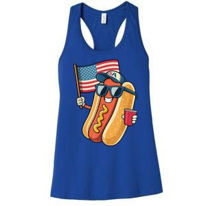 4th Of July Hotdog Funny Patriotic Usa Women's Racerback Tank