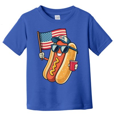 4th Of July Hotdog Funny Patriotic Usa Toddler T-Shirt