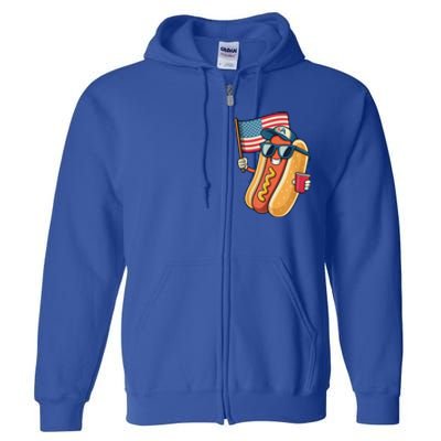 4th Of July Hotdog Funny Patriotic Usa Full Zip Hoodie