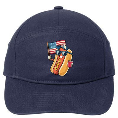 4th Of July Hotdog Funny Patriotic Usa 7-Panel Snapback Hat