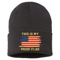 4th of July This Is My Pride Flag USA American Patriotic Sustainable Knit Beanie