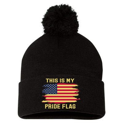 4th of July This Is My Pride Flag USA American Patriotic Pom Pom 12in Knit Beanie