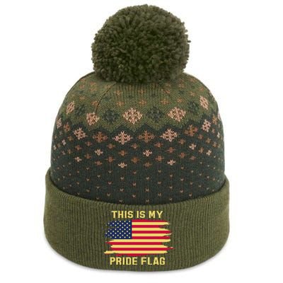 4th of July This Is My Pride Flag USA American Patriotic The Baniff Cuffed Pom Beanie