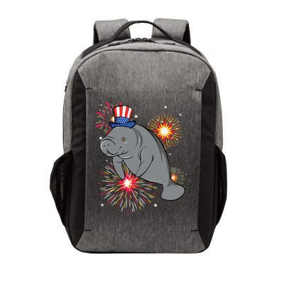 4th Of July Manatee Marine Biologist Patriotic Fireworks Vector Backpack