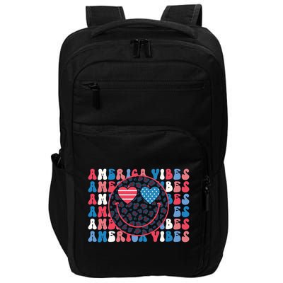 4th Of July America Vibes Happy Smile Patriotic Meaningful Gift Impact Tech Backpack