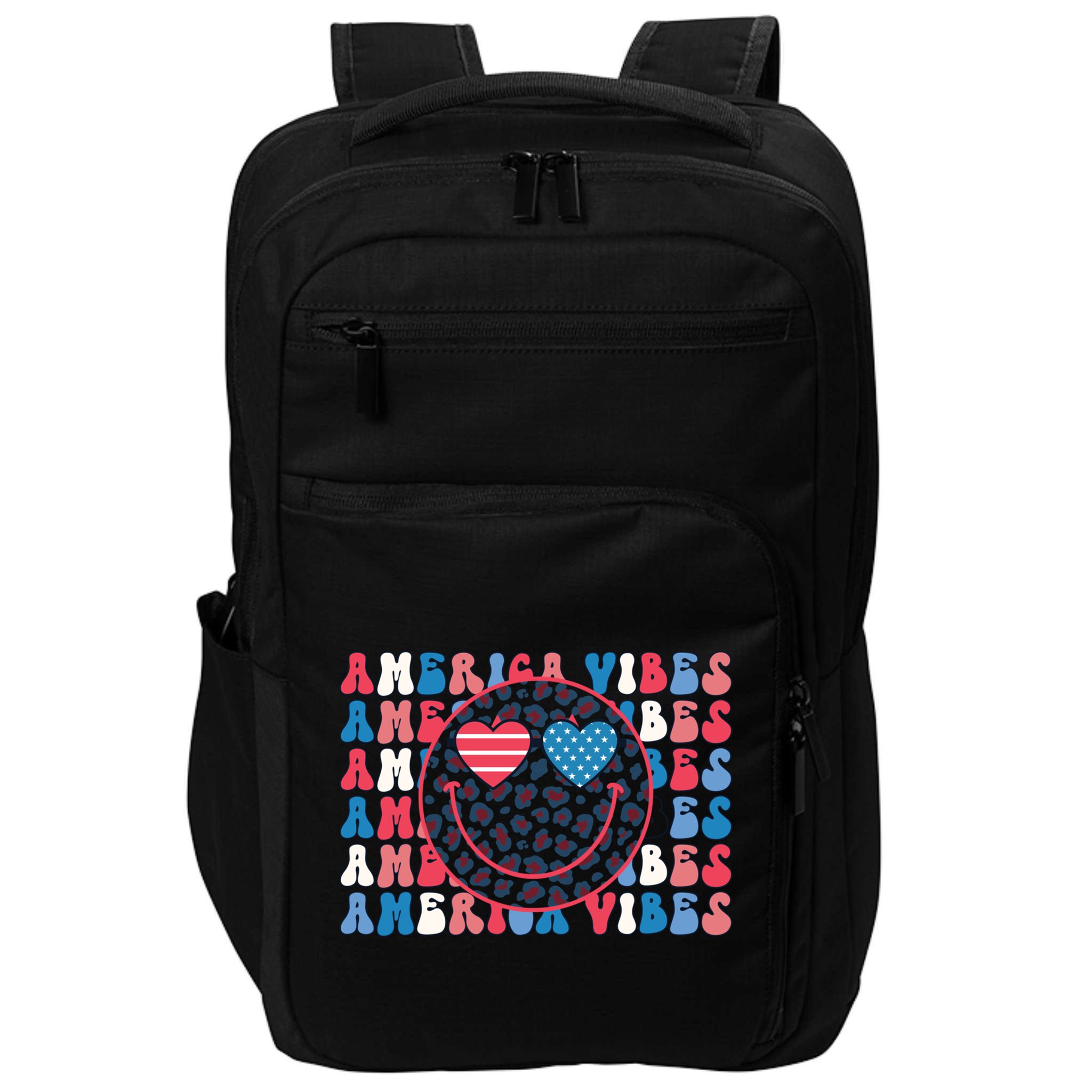4th Of July America Vibes Happy Smile Patriotic Meaningful Gift Impact Tech Backpack