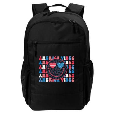 4th Of July America Vibes Happy Smile Patriotic Meaningful Gift Backpack