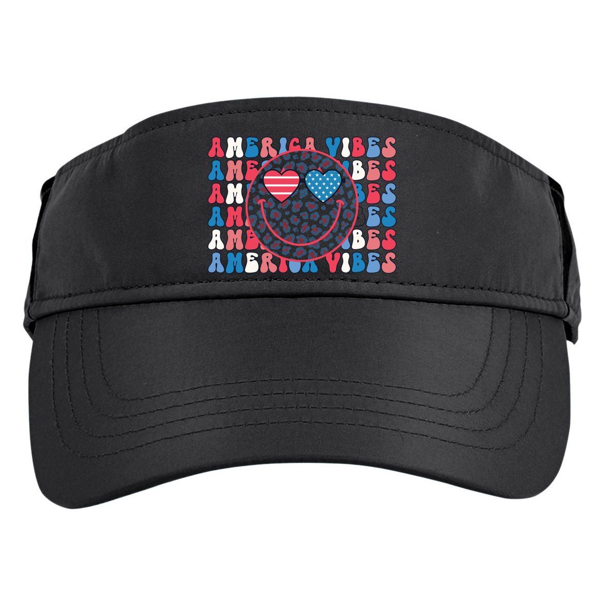 4th Of July America Vibes Happy Smile Patriotic Meaningful Gift Adult Drive Performance Visor