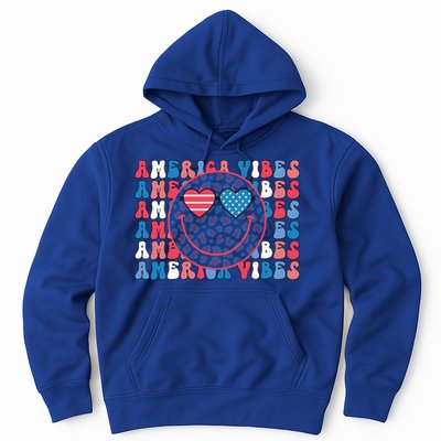 4th Of July America Vibes Happy Smile Patriotic Meaningful Gift Hoodie