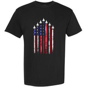 4th Of July Air Veteran Patriotic Fighter Jets Garment-Dyed Heavyweight T-Shirt