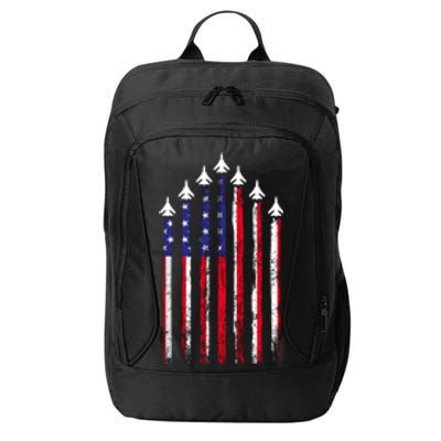 4th Of July Air Veteran Patriotic Fighter Jets City Backpack