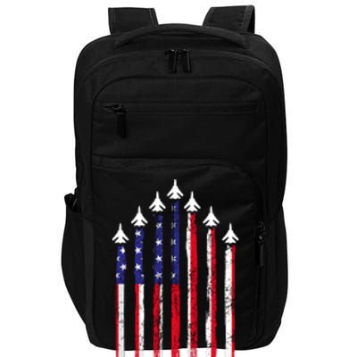 4th Of July Air Veteran Patriotic Fighter Jets Impact Tech Backpack