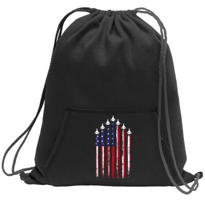 4th Of July Air Veteran Patriotic Fighter Jets Sweatshirt Cinch Pack Bag