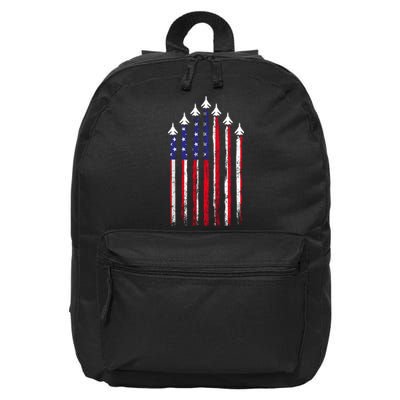 4th Of July Air Veteran Patriotic Fighter Jets 16 in Basic Backpack