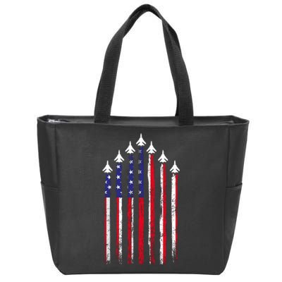 4th Of July Air Veteran Patriotic Fighter Jets Zip Tote Bag