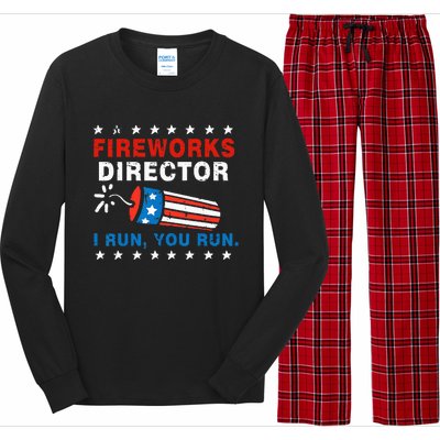 4th Of July Fireworks Director I Run You Run Long Sleeve Pajama Set