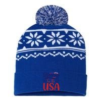 4th Of July Hooray For The Usa Patriotic Gift USA-Made Snowflake Beanie