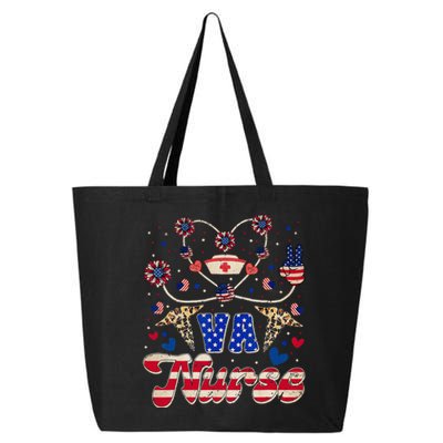 4th of July Va Nurse American Flag Sunflower Stethoscope 25L Jumbo Tote