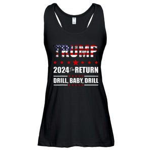 4th Of July Trump 2024 Drill Baby Drill Us Flag Republican Ladies Essential Flowy Tank