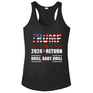 4th Of July Trump 2024 Drill Baby Drill Us Flag Republican Ladies PosiCharge Competitor Racerback Tank