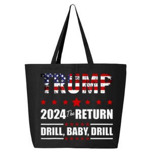 4th Of July Trump 2024 Drill Baby Drill Us Flag Republican 25L Jumbo Tote