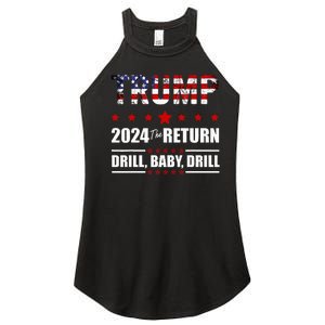 4th Of July Trump 2024 Drill Baby Drill Us Flag Republican Women's Perfect Tri Rocker Tank