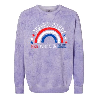 4th Of July Cousin Crew Red White And Blue Cousin Crew Gift Colorblast Crewneck Sweatshirt