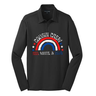 4th Of July Cousin Crew Red White And Blue Cousin Crew Gift Silk Touch Performance Long Sleeve Polo