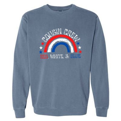 4th Of July Cousin Crew Red White And Blue Cousin Crew Gift Garment-Dyed Sweatshirt