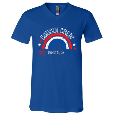 4th Of July Cousin Crew Red White And Blue Cousin Crew Gift V-Neck T-Shirt