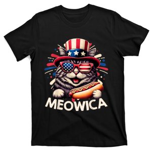 4th Of July Bald Eagle Mullet Meowica Usa Usa Merica T-Shirt