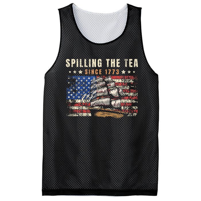 4th Of July Spilling The Tea Since 1773 Mesh Reversible Basketball Jersey Tank