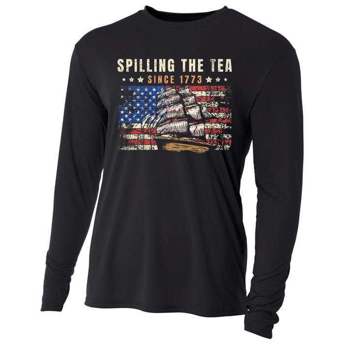 4th Of July Spilling The Tea Since 1773 Cooling Performance Long Sleeve Crew