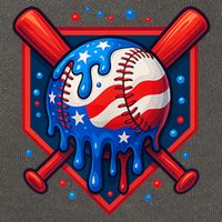 4th Of July Baseball  - USA Flag Ice Cream Drip  - Patriotic Summer Gift Cotton Canvas Backpack