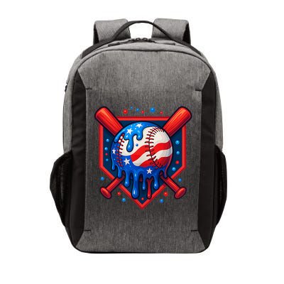4th Of July Baseball  - USA Flag Ice Cream Drip  - Patriotic Summer Gift Vector Backpack