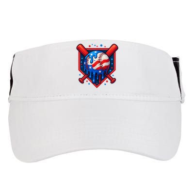 4th Of July Baseball  - USA Flag Ice Cream Drip  - Patriotic Summer Gift Adult Drive Performance Visor