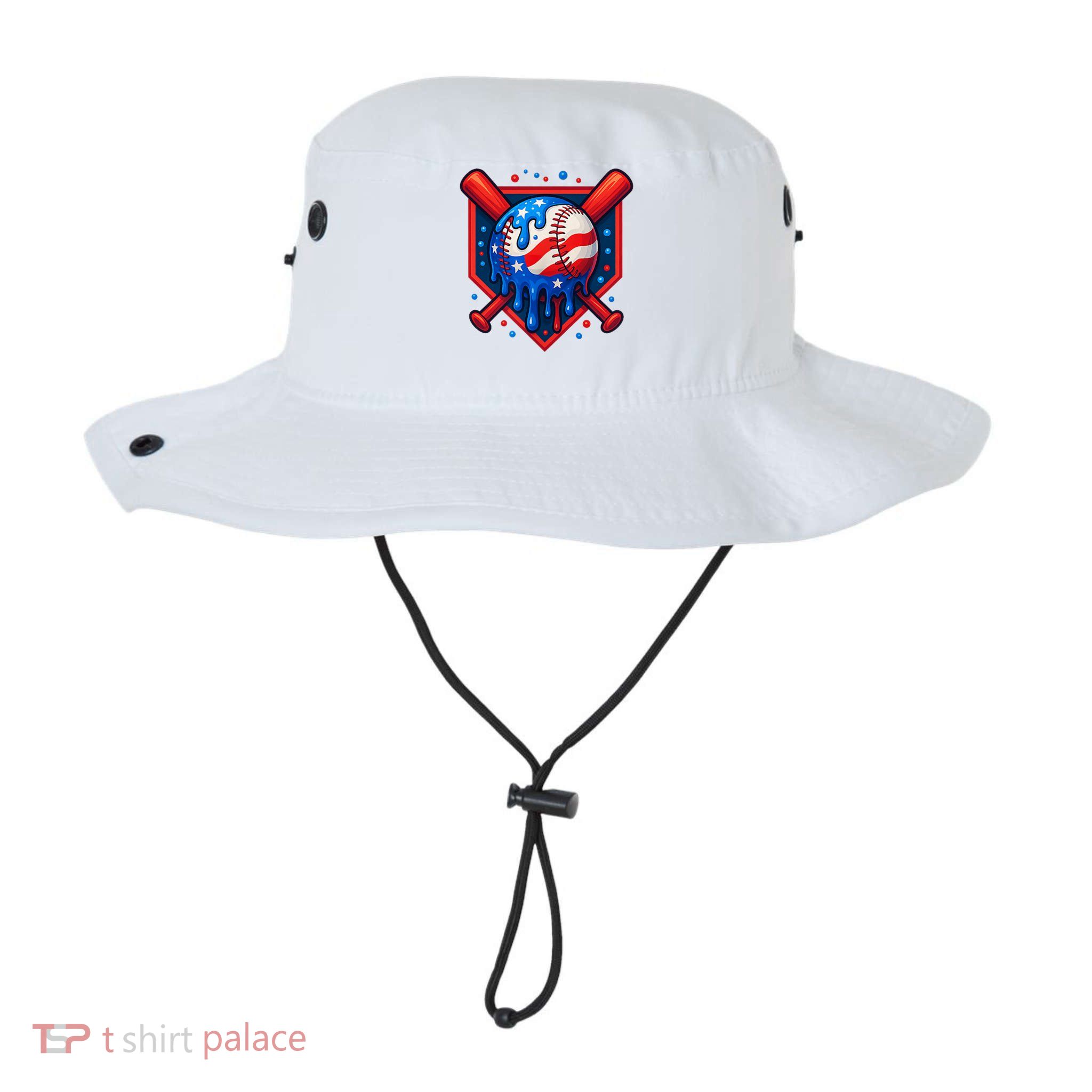 4th Of July Baseball  - USA Flag Ice Cream Drip  - Patriotic Summer Gift Bucket Hat