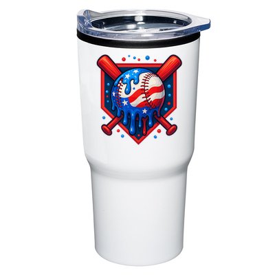 4th Of July Baseball  - USA Flag Ice Cream Drip  - Patriotic Summer Gift Tumbler