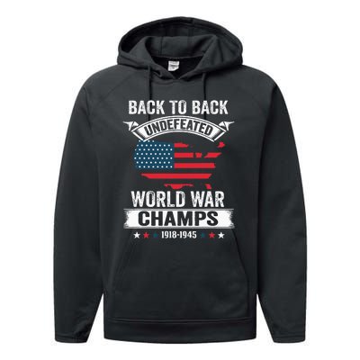 4th Of July Back To Back Undefeated World War Champs Performance Fleece Hoodie