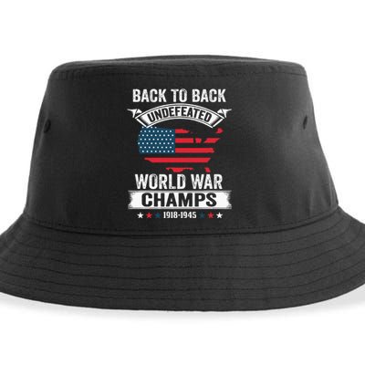 4th Of July Back To Back Undefeated World War Champs Sustainable Bucket Hat