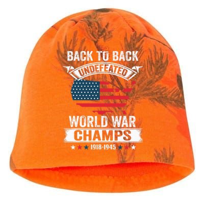 4th Of July Back To Back Undefeated World War Champs Kati - Camo Knit Beanie