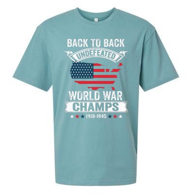 4th Of July Back To Back Undefeated World War Champs Sueded Cloud Jersey T-Shirt