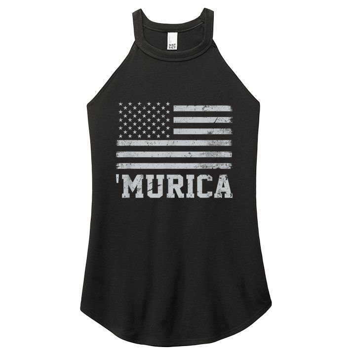 4th Of July Bald Flag Mullet Murica Usa Usa Merica Women's Perfect Tri Rocker Tank