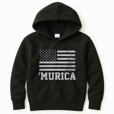 4th Of July Bald Flag Mullet Murica Usa Usa Merica Kids Hoodie